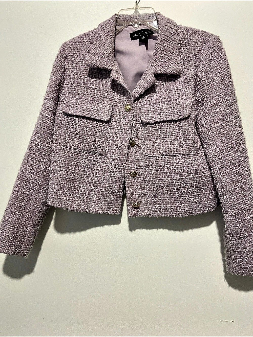 Rachel Zoe Tweed Blazer in Purple Size Medium